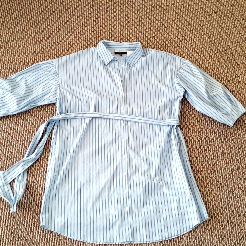 Eloqui puff sleeve shirt dress